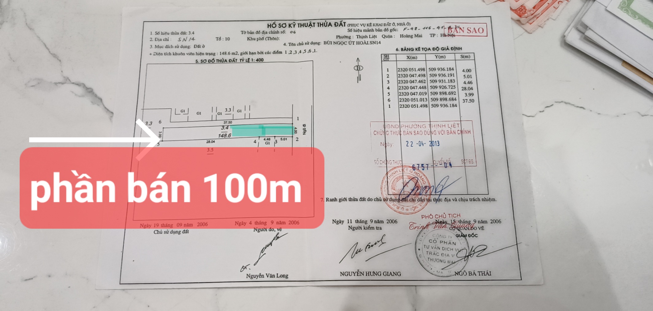 Nhà đất mặt phố, Hoàng Mai, Hà Nội - 100m² giá 2.5 tỷ
