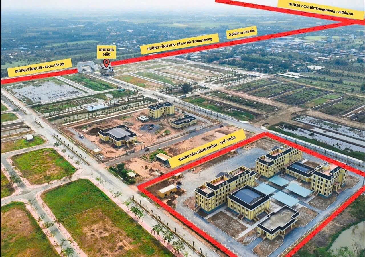 Nhà đất mặt phố, Thủ Thừa, Long An - 100m² giá 1.55 tỷ
