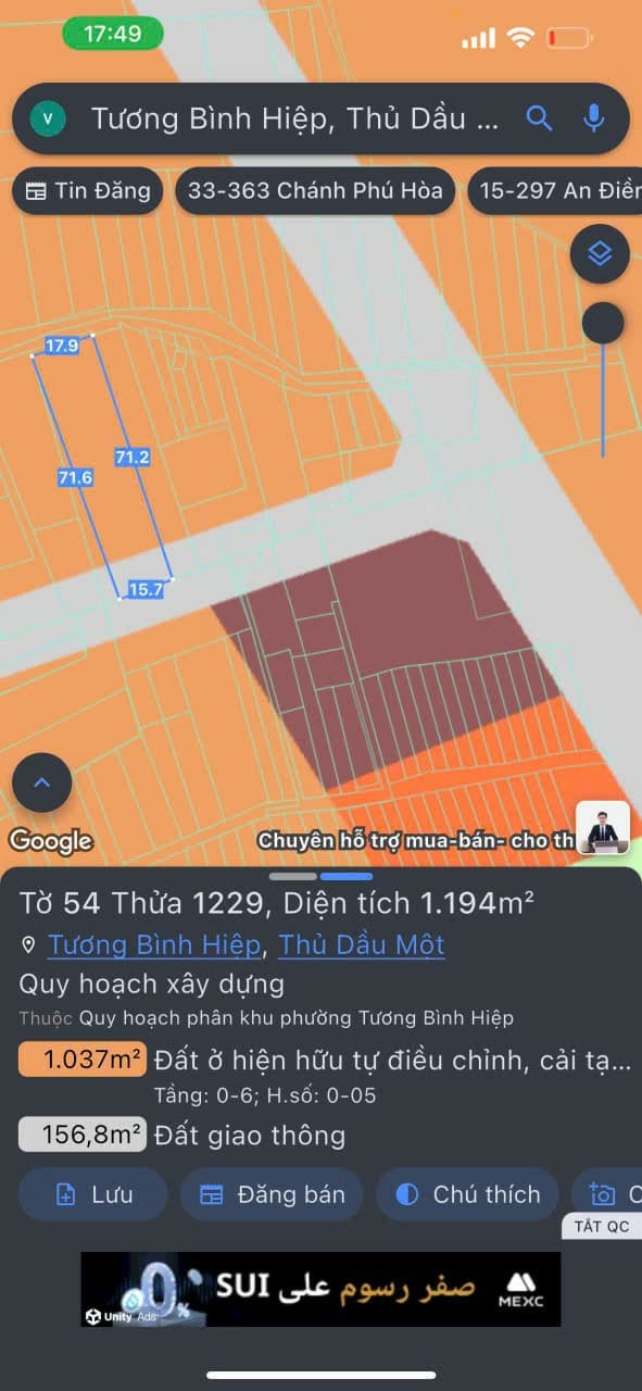 Nhà đất mặt phố, Thủ Dầu Một, Bình Dương - 597m² giá 6.5 tỷ