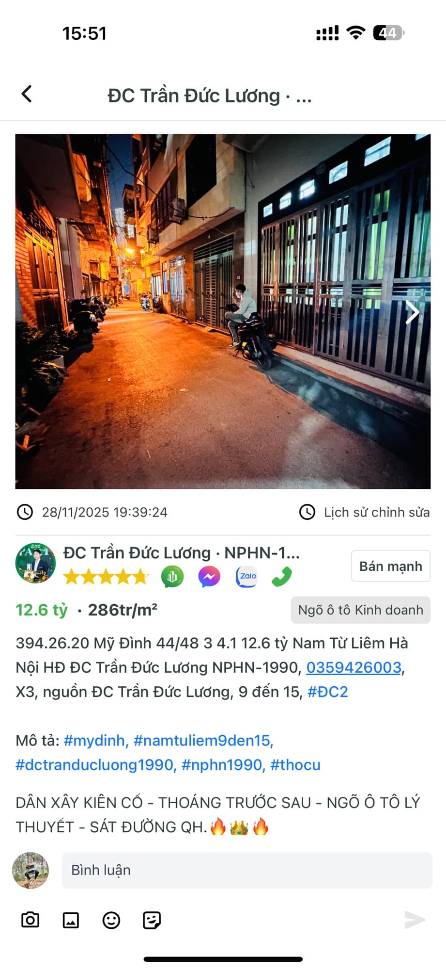 Nhà đất mặt phố, Nam Từ Liêm, Hà Nội - 44m² giá 11.5 tỷ